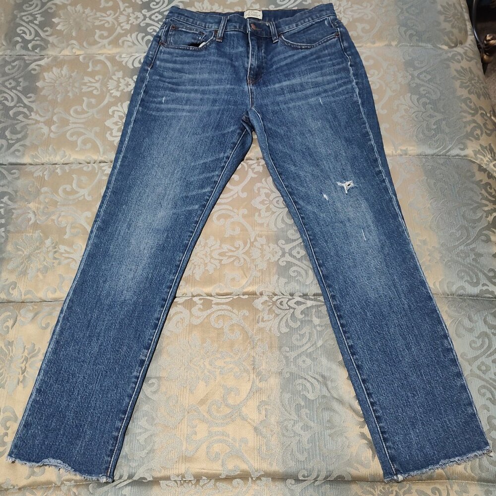 J. Crew slim broken-in boyfriend blue jeans, EUC, tagged size 26